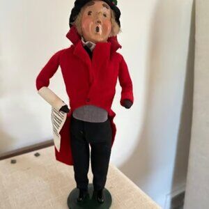 Byers Choice carolers Man with Music scroll 13" 1994